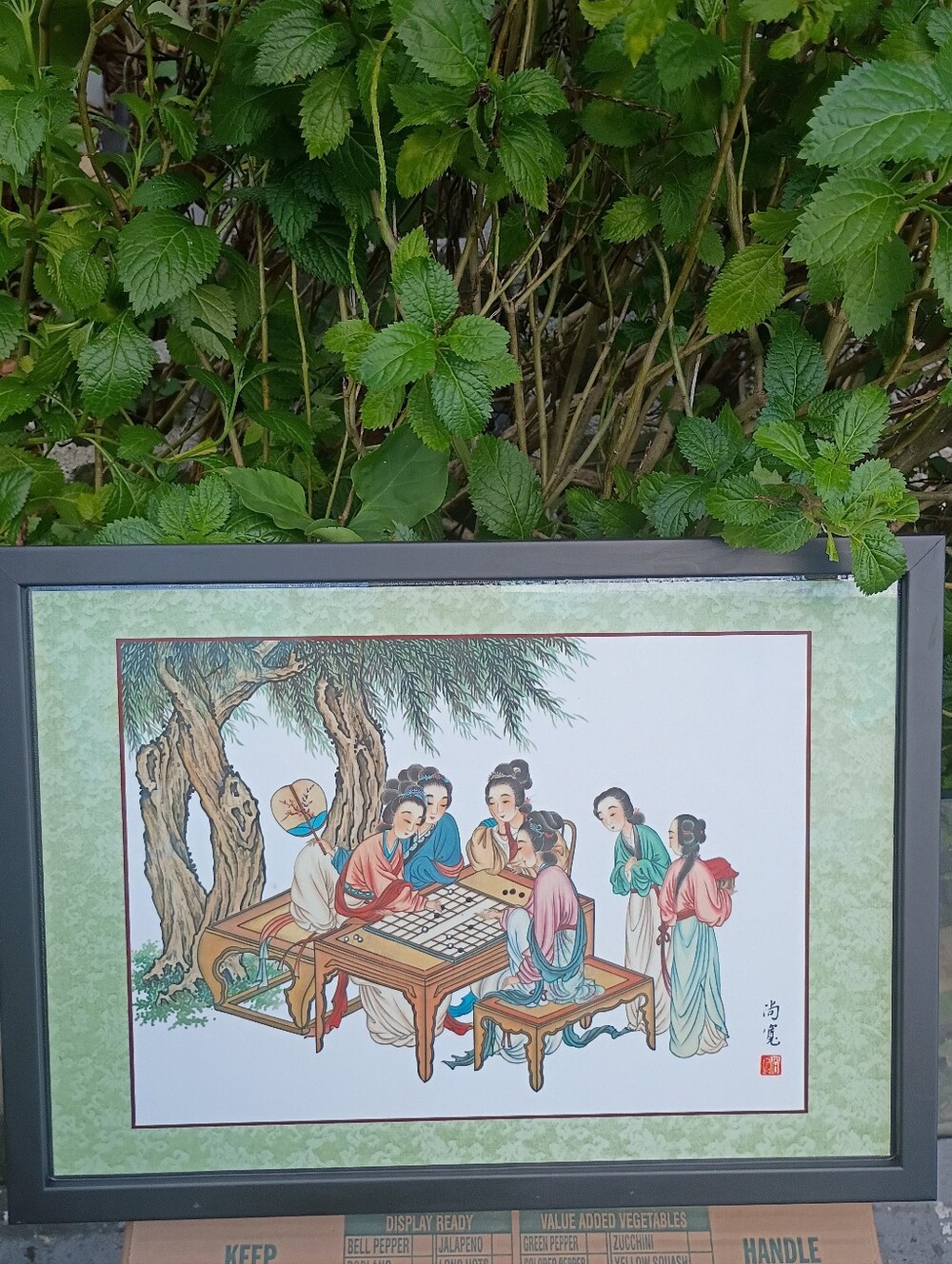 Shang Kuan,Artist- Framed Asian Scene Wall Art in Green 🍏 Multicolor Nice Gift